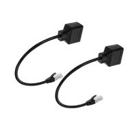 WOONEKY 2pcs Ethernet Splitter Adapter Dual Female Socket | Black Finish, Tinned Copper and Plastic Build, Office and Home Use, Reliable Signal and Data Transfer