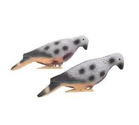 WOONEKY 2pcs Eva Foam Archery Dove Targets for Hunting Practice - Realistic Pigeon Figurines with Clips for Outdoor Shooting Training