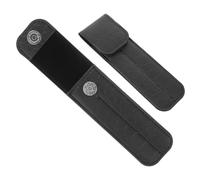 WOONEKY 2pcs Eyelash Tweezers Storage Pouch Pu Leather Travel Case Black Fashionable Simple Design Efficient Organization Prevents Scratching for Beauty School and Business