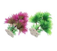 WOONEKY 2pcs Fake Aquarium Grass Simulation Water Plants Artificial Ferns for Fish Tank Decorations Faux Greenery for Home Office Aquariums