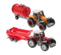 WOONEKY 2Pcs Farm Tractor Model Realistic Inertia Vehicle for Plastic Construction Fun and Engaging Truck for Boys for Imaginative Play
