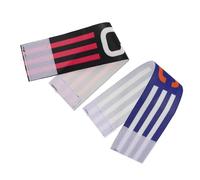 WOONEKY 2pcs Football Captain Armband with Secure Fit and Breathable Material Stylish Striped Design in Blue and Black Comfortable Soccer Leader Bands for Adult Team Sports and Matches