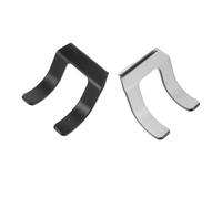 WOONEKY 2pcs Hair Dryer Holder Wall Mounted Dual Fork Rack Minimalist Bathroom Hairdryer Stand with Reliable Support Easy Installation Elegant Black and Transparent Design for Styling Tool