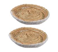 WOONEKY 2PCS Handwoven Natural Pigeon Bird Nest Grass Material Comfortable Resting Breeding Shelter for Pet Birds Use Random Color