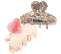 WOONEKY 2pcs Heart Claw Clips for Long Hair Large Hair Clamps for Women for Women Jaw Clips