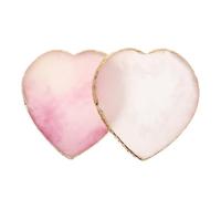 WOONEKY 2pcs Heart Shaped Resin Nail Palette for Art Mixing Nail Paint Blending Tool for Manicure Craft and Display