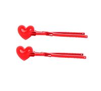 WOONEKY 2Pcs Heart Shaped Snow Ball Maker Clips Plastic Winter Outdoor for Easy to Use Snow Mold Tool for Fun Fight Safe Smooth Surface Red Color