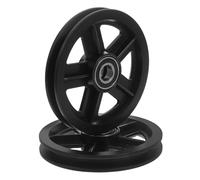 WOONEKY 2Pcs Heavy Duty Bearing Pulley Wheels for DIY Barn Door Parts Wear Resistant Thickened Design Smooth Quiet Sliding for Industrial and Agricultural Track Systems
