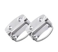 WOONEKY 2pcs Industrial Nickel-Plated Drop Handles Toolbox Pull Handles Flush Mounted Door Pulls Cabinet Lifting Rings for Electrical Cabinets and Storage Boxes