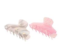WOONEKY 2pcs Iridescent Large Ponytail Hair Clips for Thick Hair Matte Fishbone Claw Barrettes Lightweight Strong Hold Styling Accessories with Fashionable Funny Design for Women