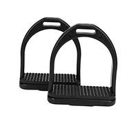 WOONEKY 2Pcs Large Black Non Slip Riding Stirrups Wear Resistant Plastic Horse Accessories for Equestrian Safety and Comfortable Footing