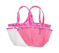 WOONEKY 2PCS Large Capacity Mesh Shower Caddy Bag Quick Dry Tote for Women Portable Bath Storage Organizer for Travel Gym Beach Swimming Outdoor Activities White Pink
