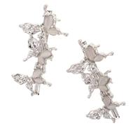 WOONEKY 2pcs Metal Butterfly Hair Clips for Women and Portable Side Barrettes for Managing Bangs and Loose Strands Elegant Imitation Cymophane Hair Clamps for Everyday Use and Parties