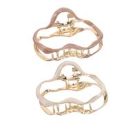 WOONEKY 2pcs Metal Electroplated Cloud Hair Claw Clips for Women Secure Hold Thick Hair Styling Accessories Versatile Rose Gold and Gold