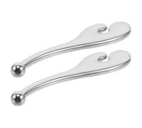 WOONEKY 2Pcs Metal Eye Cream Applicator Stick for Under-Eye Serum Massage, Skincare Spatula Tool for Puffiness Relief and Facial Care, Silver Beauty Tool for Sensitive Skin