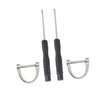 WOONEKY 2Pcs Metal Horseshoe D-Shaped Keyring, Silver Simple Key Holder for Men Women, Small, Protects Car Keys from Dropping, Decorative Automotive Accessory