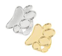 WOONEKY 2pcs Metal Nail Art Palette Ring for Manicure Color Mixing and Purpose Toe Shaped Nail Polish Holder for Home and Professional Use
