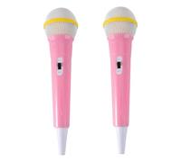 WOONEKY 2Pcs Microphone Props Pink Simulated Microphones for Stage Performance Lip Sync Cosplay Birthday Party Favors