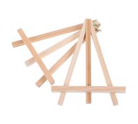 WOONEKY 2Pcs Mini Easels Solid Wood Triangle Stands for Calendar Display and Painting Holder Lightweight Tabletop Easel for Photos Artwork and Framed Crafts Light Yellow Metal Style