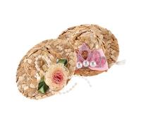 WOONEKY 2pcs Mini Hats for Chicken Parrot Bird Funny Tiny Hats Chicken Accessories Tea Party Dress up