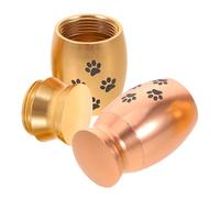 WOONEKY 2pcs Mini Pet Funeral Urns with Paw Pattern Portable Ashes Holder for Dogs and Cats Keepsake Box for Hair and Teeth Cremation Jar for Memorial Storage