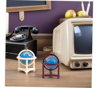 WOONEKY 2pcs Miniature Globe for Dollhouse Study Realistic World Globe Model White Mini Desk Accessories for DIY Furniture Decor and Collectible Display