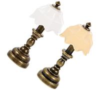WOONEKY 2pcs Miniature Table Lamps Retro Dollhouse Bedroom Accessories Tiny House Bedside Lights for Childrens Miniature Scene Decoration
