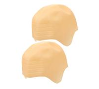 WOONEKY 2pcs Monk's Headgear Latex Bald Cap for Men Women Bald Head Wig Base Halloween Cosplay Role Play
