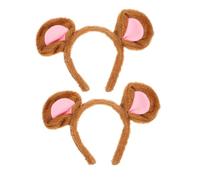 WOONEKY 2pcs Mouse Ears Headband for Women Adult Grey Mouse Ears Headbands Hair Band