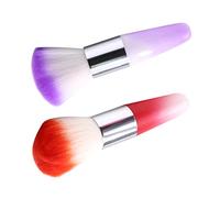 WOONEKY 2pcs Nail Art Dust Cleaner Brush Multi-color Makeup and Powder Brush for Easy Nail Dust Removal and Makeup Application at Home Salon