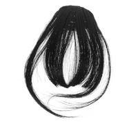 WOONEKY 2pcs Natural Clip Bangs Hair Extensions for Women Invisible Fake Fringe Hairpiece with Sideburns Smooth Lightweight Hair Accessory for Long Faces Damage Glamorous Style