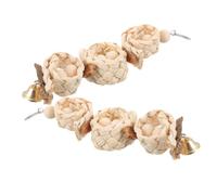 WOONEKY 2pcs Parrot Chewing Bird Swing Natural Corn and Bark Plaything for Balance Training and Climbing Exercise Suitable for Parakeets and Birds