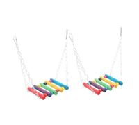 WOONEKY 2Pcs Parrot Hammock Swing Bird Durable Hanging for Pet Birds Cage Play Dental Care