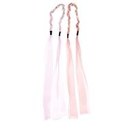 WOONEKY 2Pcs Pearl Floral Headbands for Women Elegant Ribbon Hair Accessories Comfortable and Stylish Hair Ties for Parties and Special Occasions Includes Purple and Pink Headband