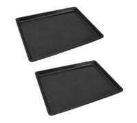 WOONEKY 2pcs Pet Cage Poop Pan Plastic Pet Potty Tray Black 43.5x32.4x2.5cm Sturdy for Indoor Puppy Toilet Training