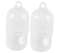 WOONEKY 2Pcs Pigeon Water Dispenser White Plastic Bird Waterer Durable Eco Friendly Drinkers for Pigeons and Aviary Birds Providing Clean Fresh Water