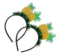 WOONEKY 2pcs Pineapple Headband Fruit Styled Hairband Lightweight Party Hair Hoop for Women Lovely Selfie Props Festival Accessories