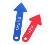 WOONEKY 2pcs Plastic Clock Hands for Teaching Telling Red Blue DIY Clock Parts for Educational and Scrapbooking Craft Projects