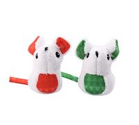 WOONEKY 2pcs Plush Mouse Cat Toy Adorable Interactive Plush Mice for Playtime Safe Design to Keep Cats Entertained and from Furniture Orange Green