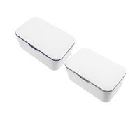 WOONEKY 2Pcs Portable Wipes Box Travel Tissue Dispenser Dustproof and Lightweight Wipe Holder for Crib Stroller and Outdoor Use Easy to Clean and Reusable Grey