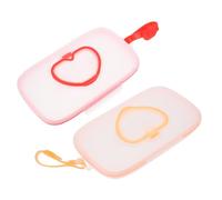 WOONEKY 2pcs Portable Wipes Dispenser Box Lightweight Stroller Hanging Case with Wide Opening for Easy One Hand Use Safe Travel Wipe Holder for Boy Girl