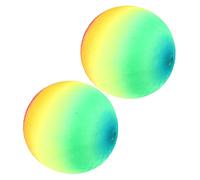 WOONEKY 2Pcs Rainbow Color Inflatable Balls PVC Outdoor Kickball for Playground Accessory for Healthy Exercise and Social Development