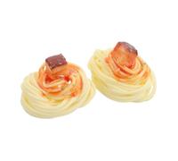WOONEKY 2pcs Realistic Fake Spaghetti Props Marbled Meat Pasta Models for Restaurant Display Party Decoration Theatrical Pretend Play Lightweight