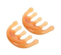 WOONEKY 2pcs Resin Meridian Comb Japanese Head Spa Scalp Massage Tool Gua Sha Hair Brush for Detangling Curly Hair Travel Use