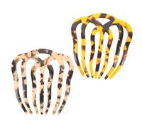 WOONEKY 2pcs Retro Comb Practical Seven-tooth Combs for Hair Styling for Everyday Use for Women Leopard Pattern