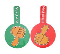 WOONEKY 2pcs Reusable Double-sided Voting Paddles for Teachers Classroom Supplies Yes No Answer Boards with Red Green Colors High Visibility Thumbs Up Down for School Participation and
