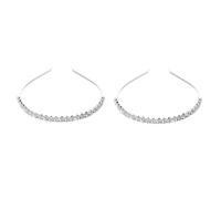 WOONEKY 2pcs Rhinestone Bridal Hairband for Weddings Elegant Headdress Delicate Design for Parties and Special Occasions Handmade Alloy Sparkling Details