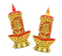WOONEKY 2pcs Sacrificial Lamp LED Worship Candles Candle Lamps for Buddhist Hall Buddhism Candles Ritual Offering Supplies Candle Warmer Lamp Flameless Candles with Remote Plastic