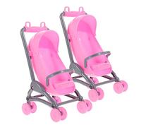 WOONEKY 2pcs Simulation Stroller Plastic Miniature Carriage Model for Educational Role Play Smooth Surface Safe for Tender Skin Birthday and Party Gift