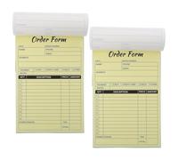 WOONEKY 2pcs Small Business Invoice Pad Receipt Book with Paper Backing Compact Order Form for Retail Restaurant Office Use Professional Purchase Record Management